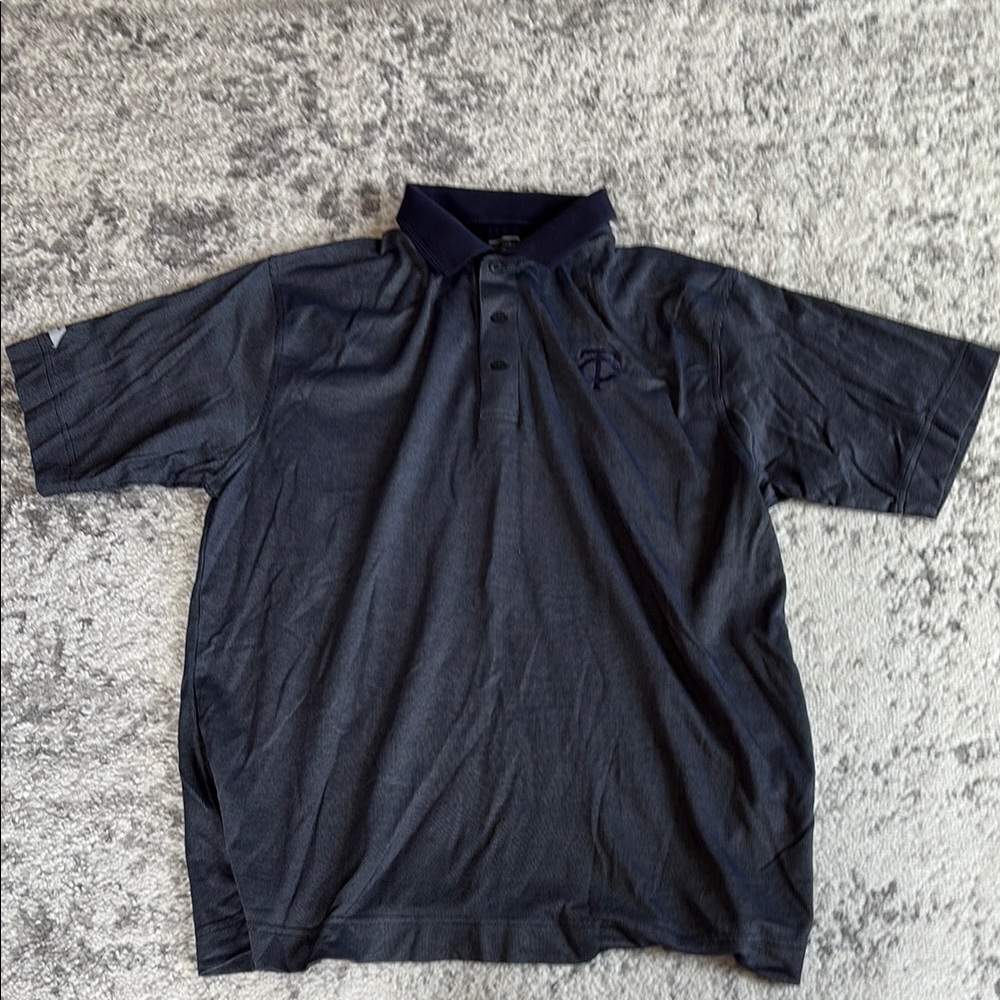 Minnesota Twins Men's Polo - Large, Navy Blue